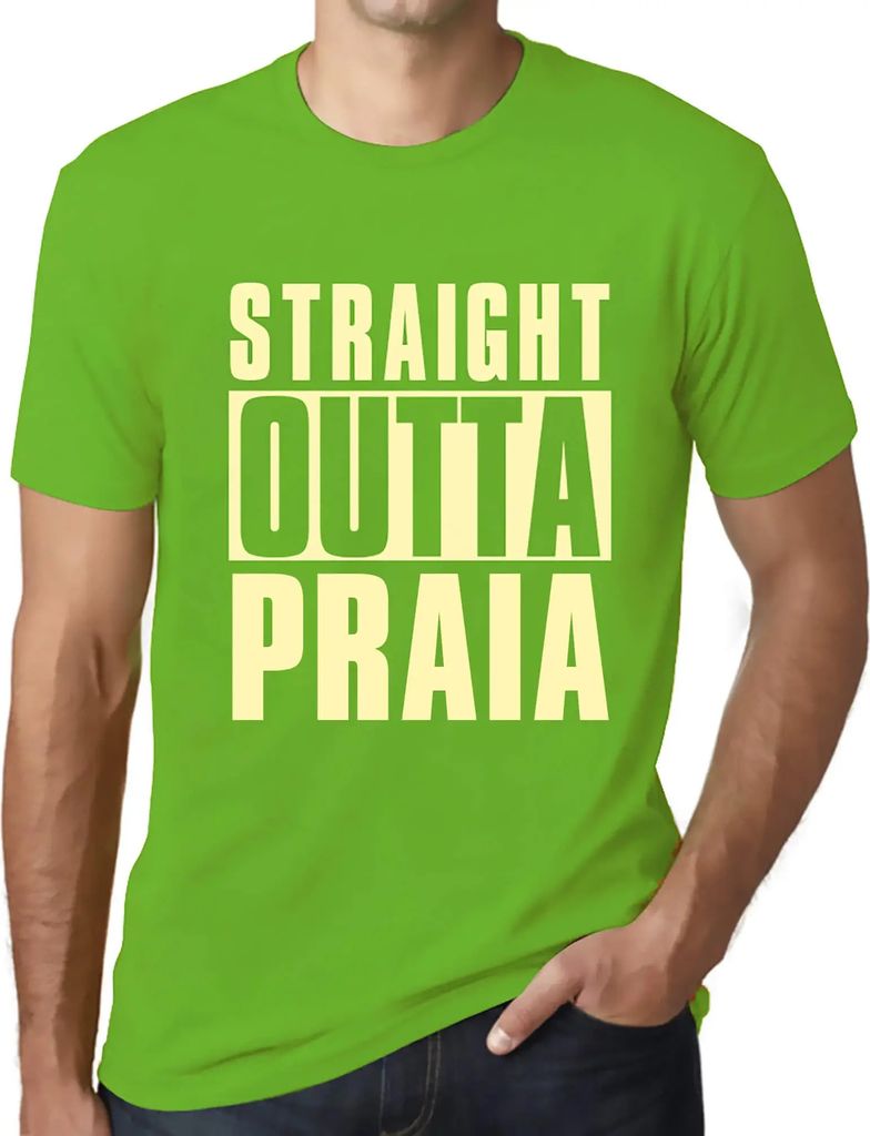 Herren Grafik T-Shirt Direkt aus dem Praia – Straight Outta Praia – Öko-Verantwortlich Vintage Jahrgang Kurzarm Lustige Druck Geburtstag Gesch...
