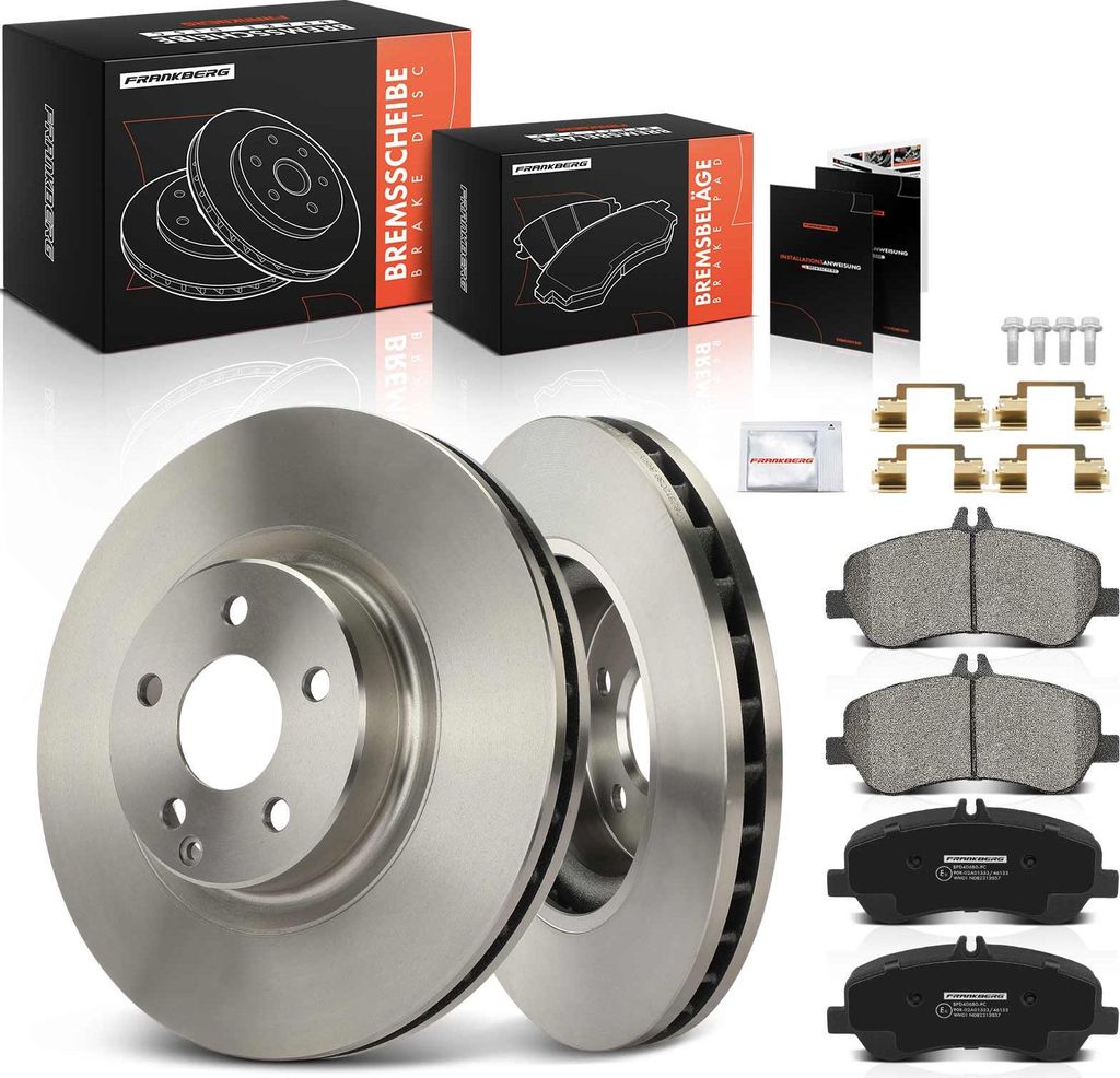 Frankberg 2x Bremsscheiben 4x Bremsbeläge Vorderachse für Mercedes-Benz GLK-Klasse X204 2.0L 2.1L 3.0L 3.5L 2008-2015