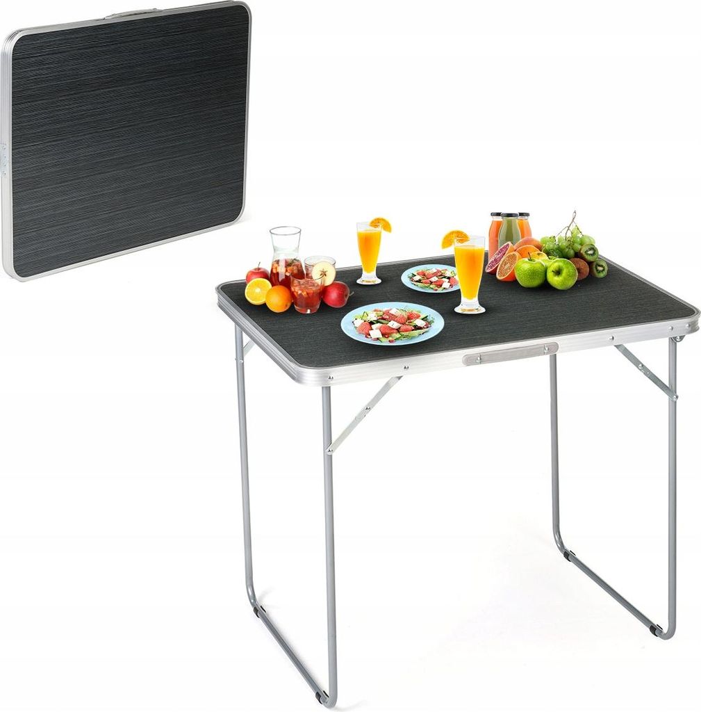 Outtec Klapptisch Campingtisch - 80 x 60 x 70 cm - Klein Tisch, Klapptisch, Balkontisch, Table - für Camping, Balkon, Garten, Strand