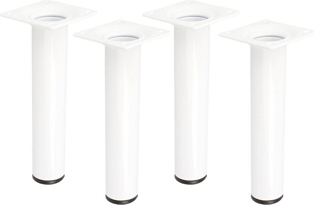4er Set Möbelstützen Weiß Möbelbeine Höhe 150mm Möbelfüße Produktbild 