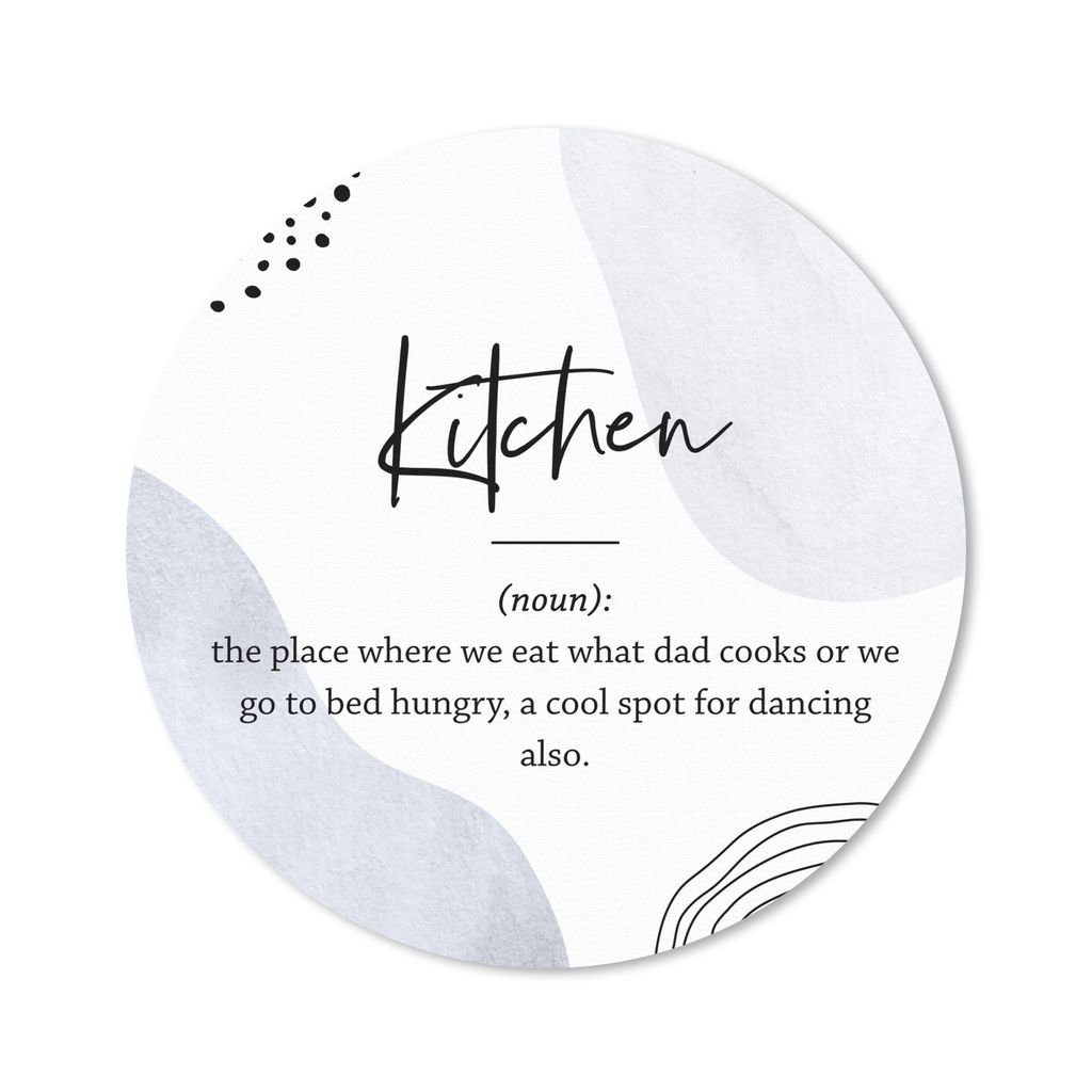 MuchoWow Mauspad Mousepad Sprichwörter - Küche - Papa - Zitate - Definition Küche 50x50 cm - Mousepads - Maus Mat - Pad - Mausunterlage - Vinyl