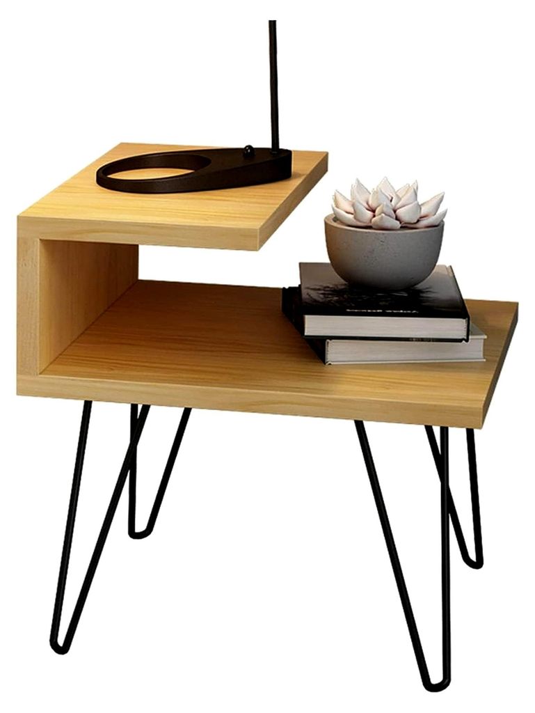 Moderner minimalistischer Nachttisch aus Holz, multifunktional, 50 x 50 x 50 cm, Holzbraun