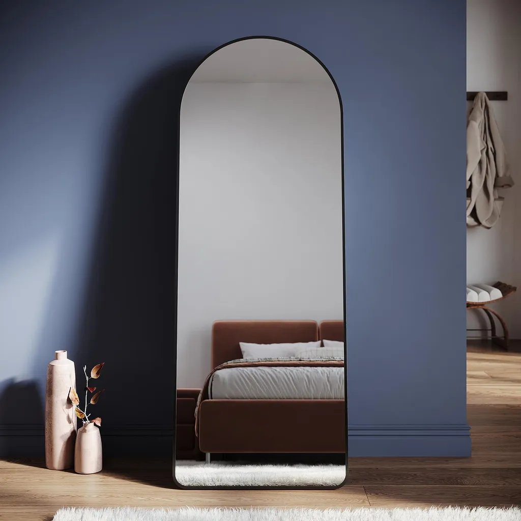 Grand miroir psyché noir de 160x60 cm style contemporain pour chambre