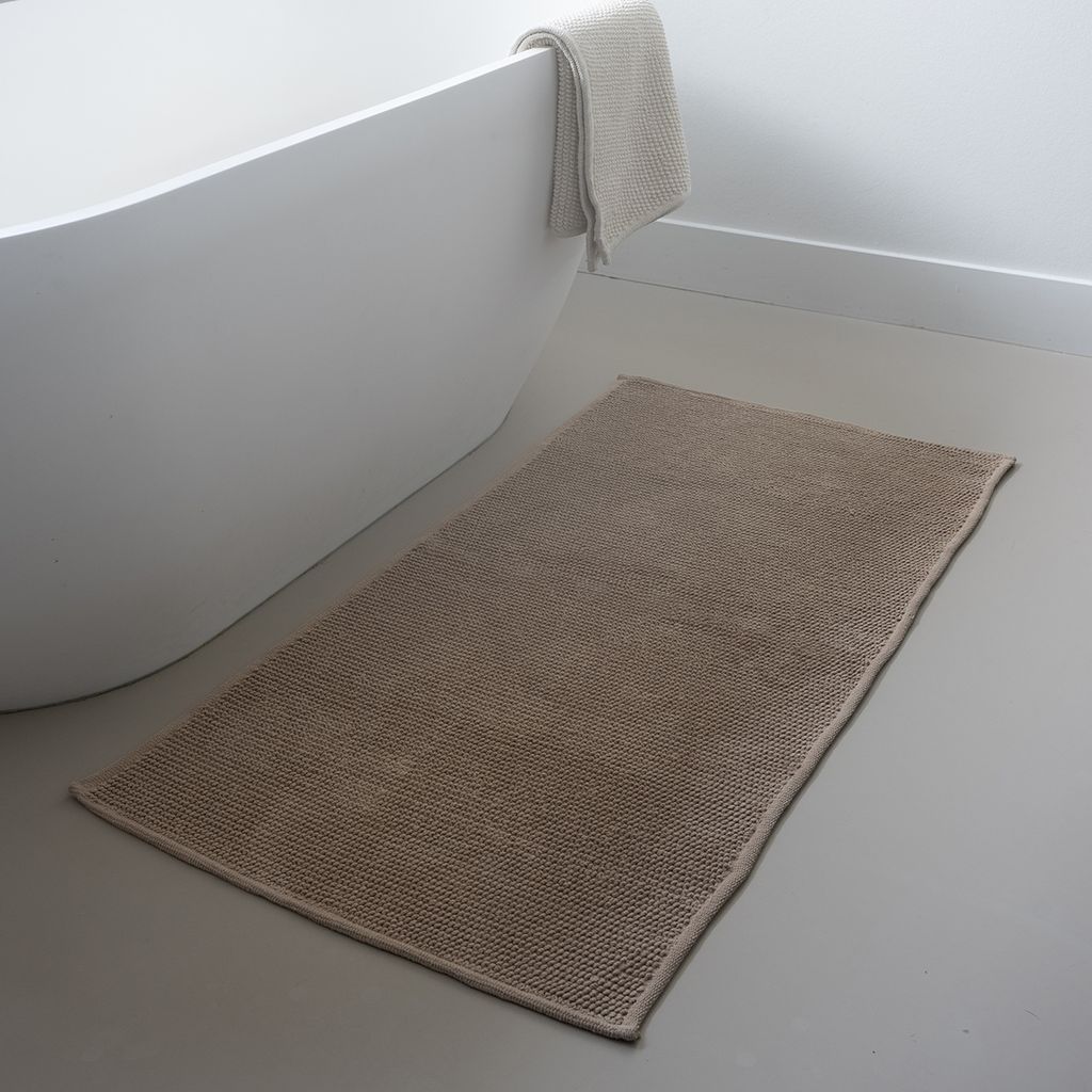 Badematte Taupe - Baumwolle - 60x110cm - Badematte Jovi - Giga Meubel