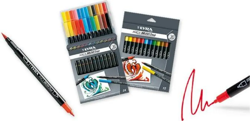 Pennarelli Doppia Punta Lyra Aqua Brush Duo 12 Colori - Shop Arte