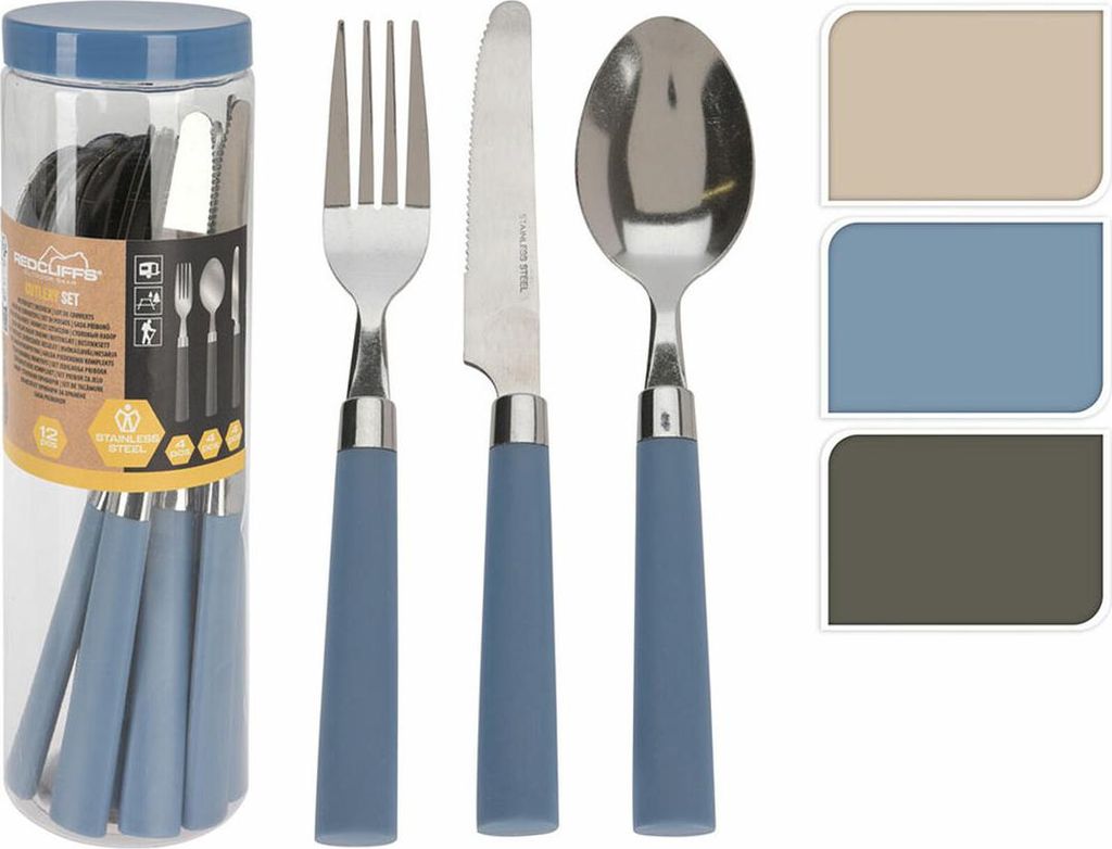 Couverts Camping Redcliffs Kit 12 Pièces, Couleurs Vives - Image du produit 