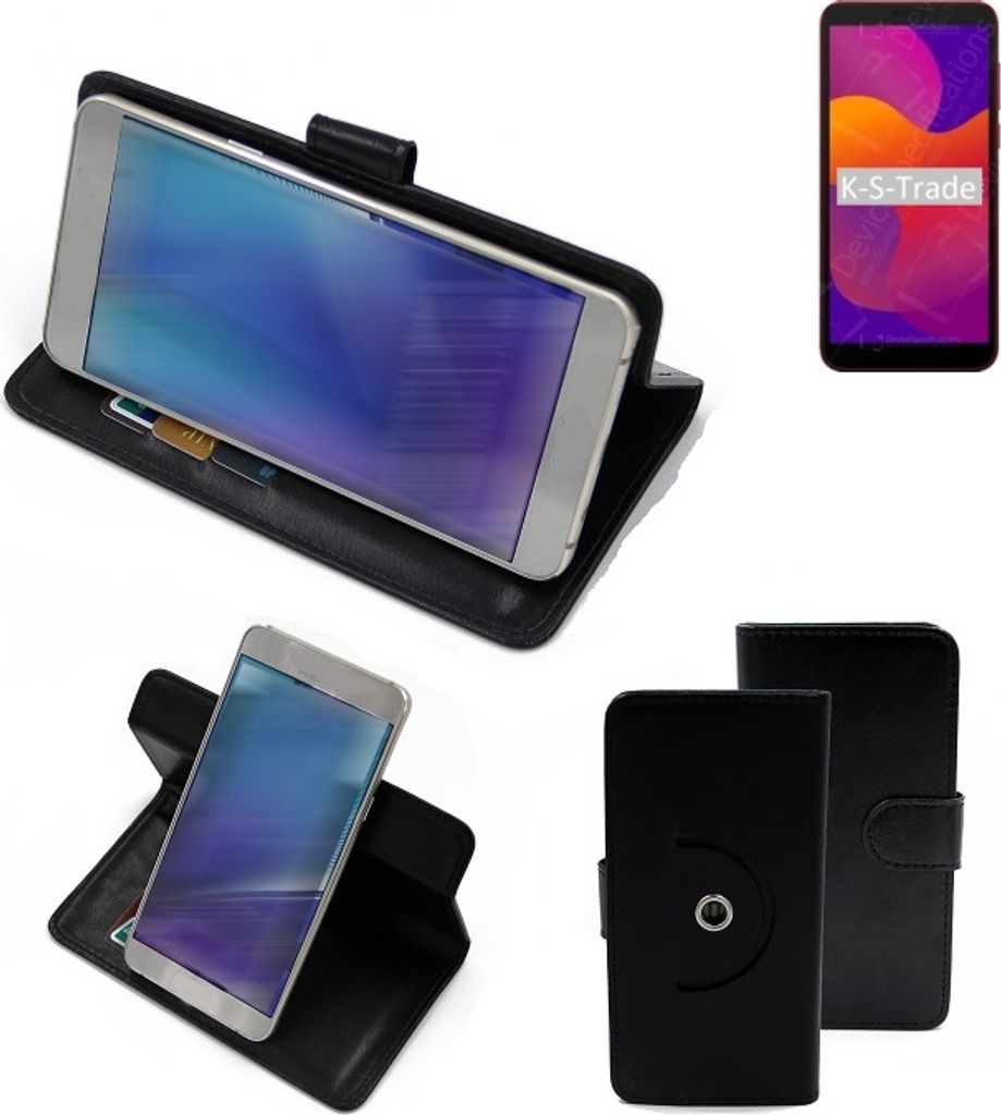 K-S-Trade Case Schutzhülle Handyhülle kompatibel mit Huawei Honor 9S Flipcase Smartphone Cover Handy Schutz Tasche Klapphülle Walletcase schwarz