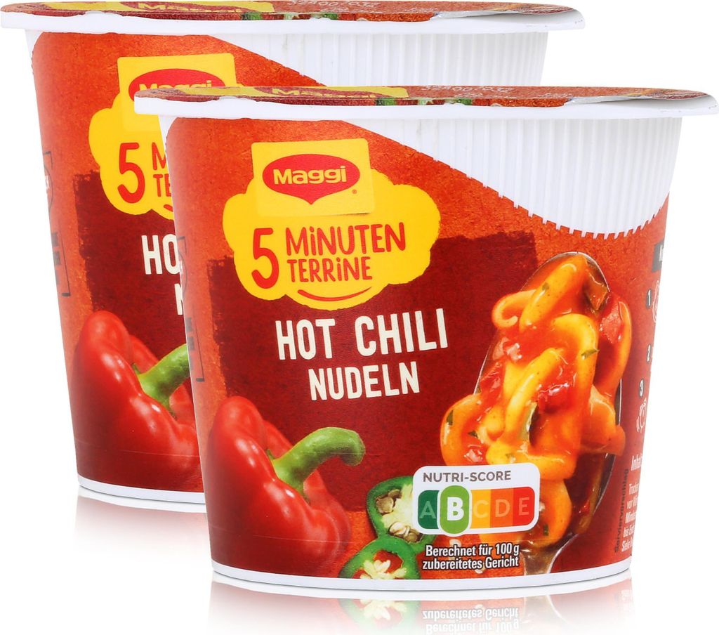 Maggi 5 Minuten Terrine Hot Chili Nudeln 59g (2er Pack)