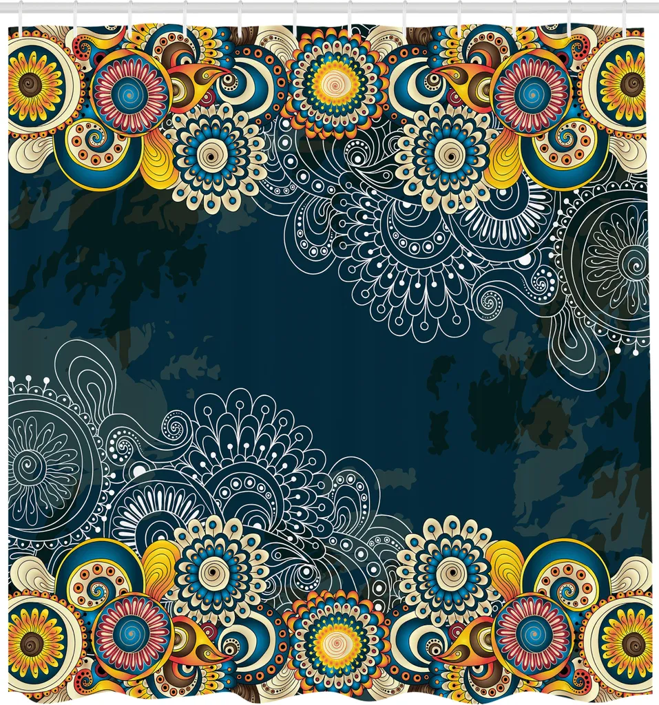 Tenda Bagno Design Paisley Vintage ABAKUHAUS 175x220 - Stile Boho Pop