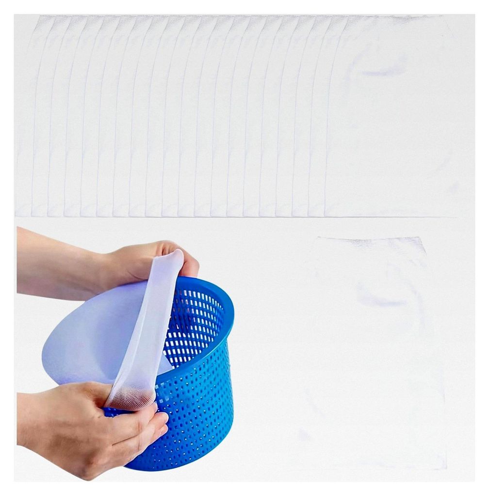 Pool Skimmer Socken, 20 Stück wiederverwendbare Filtersocken für Oberflächenskimmer und Aufstellpools gegen Blätter, Insekten und Schmutz