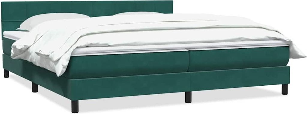 Boxspringbett mit Matratze Dunkelgrün 180x220 cm Samt