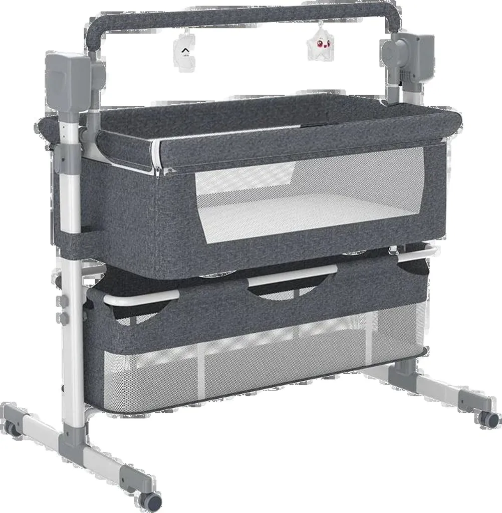 Balançoire électrique bébé BJJ-601 Gris compacte avec arche de jeux
