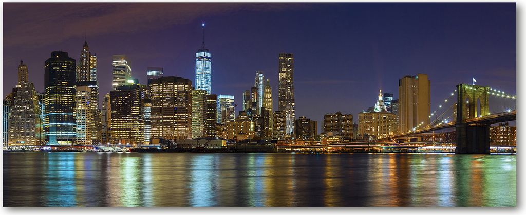 Tulup Leinwandbild - 125x50 cm - Wandkunst - Drucke auf Leinwand - Leinwanddruck - Sehenswürdigkeiten & Architektur - Mehrfarbig - Manhattan bei...