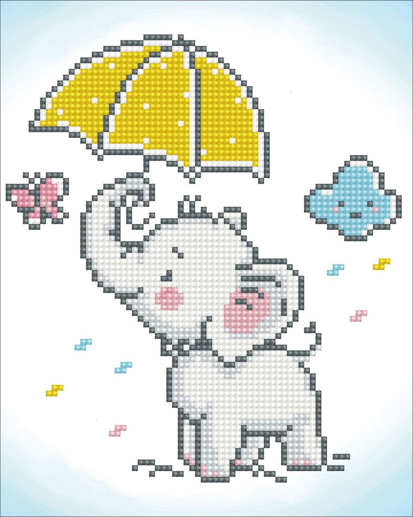 DIAMOND DOTZ Original Diamond Painting "Baby Brollie“ 20 x 25 cm ab 8 Jahren
