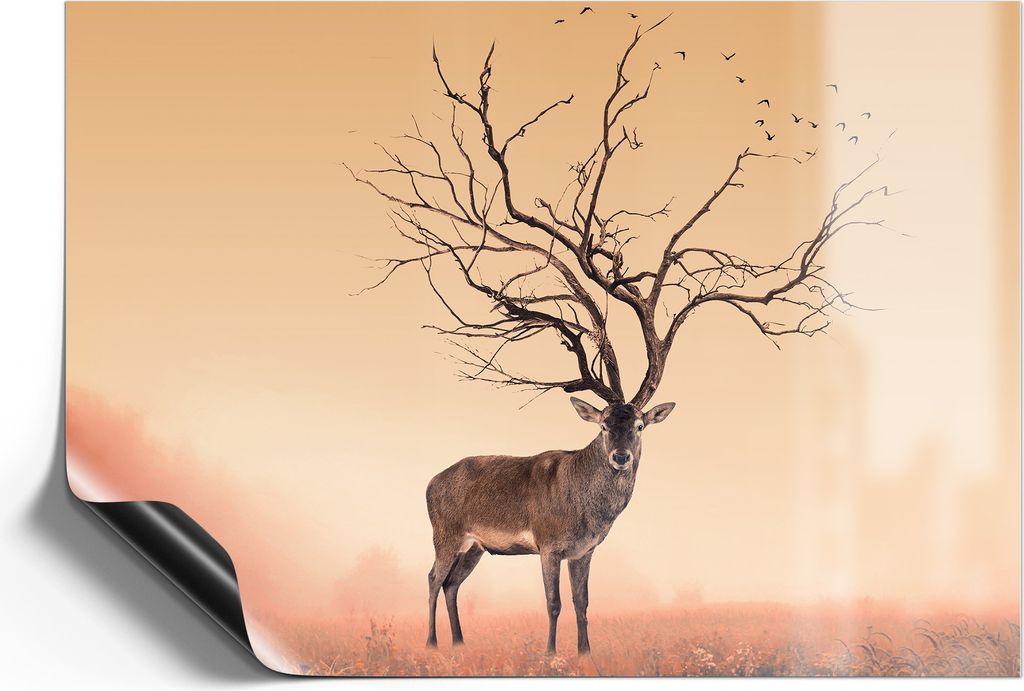 DEQORI Magnetmatte Universal 59x42 cm (A2) 'Zauberwaldhirsch' Magnetfolie Kalender Planer