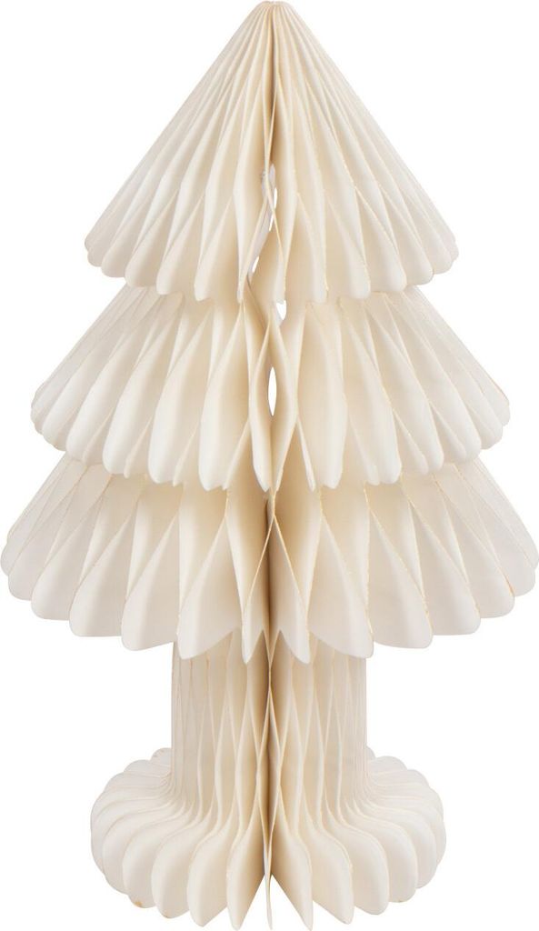 J-Line Weihnachtsbaum Faltbar Papier Gebrochenes Weiß Medium