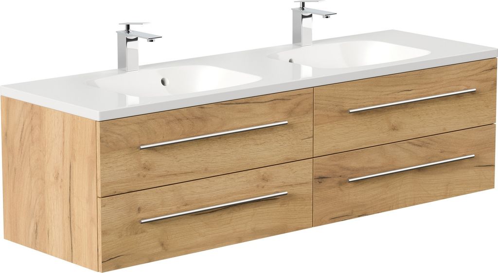 Badmöbel Waschplatz "Geant 160 cm" Eiche Gold Produktbild 