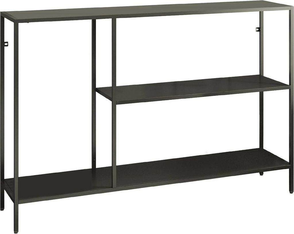 Dmora Konsole Uva 120x30x80 cm Grau, 2 Ablagen, 3 Fächer