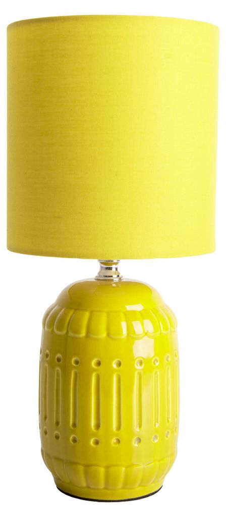 Lampe de table, céramique textile, jaune, H 30 cm Image du produit 