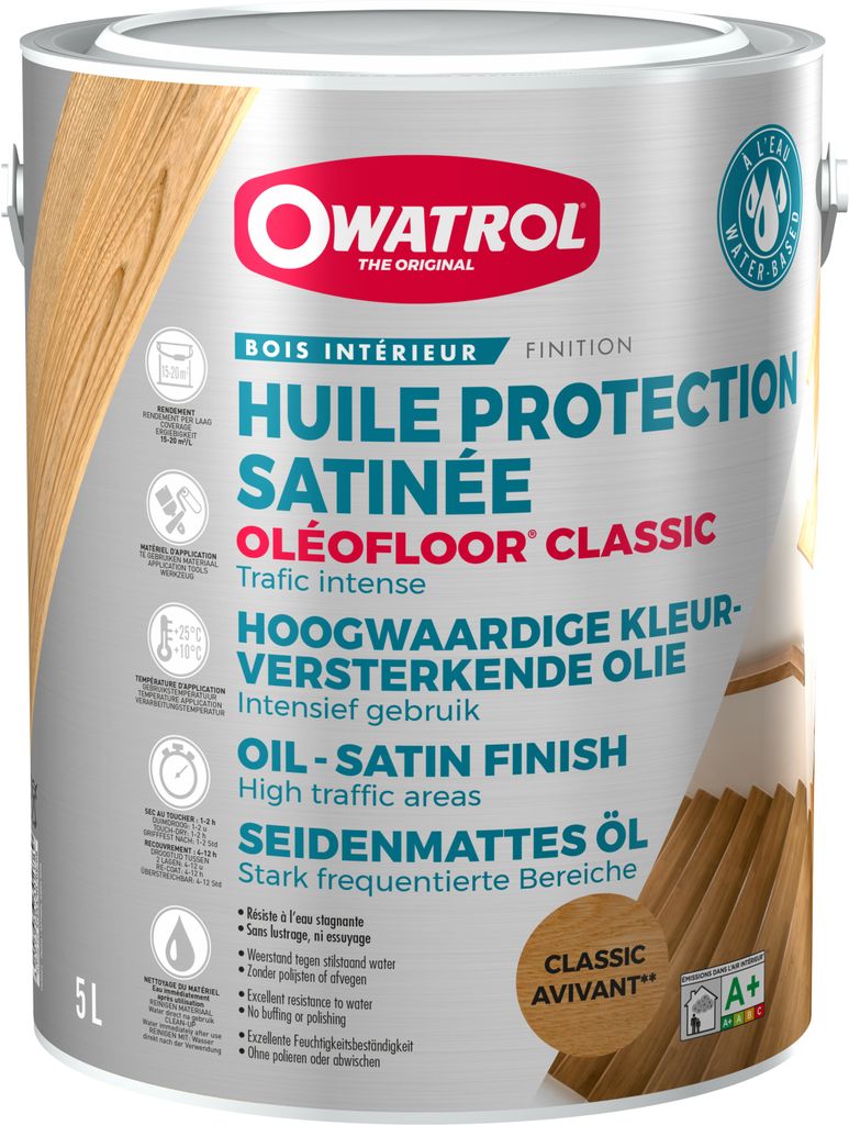 OléoFloor Classic - Hochwertige matte Wasser-Öl-Emulsion - Owatrol Pro