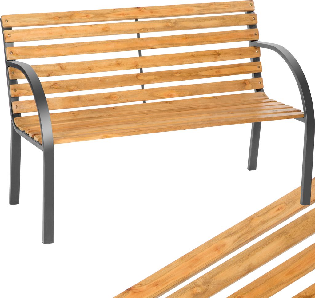 tectake Gartenbank Micha L 119,5 x T 62 x H 83 cm, aus Holz Produktbild 