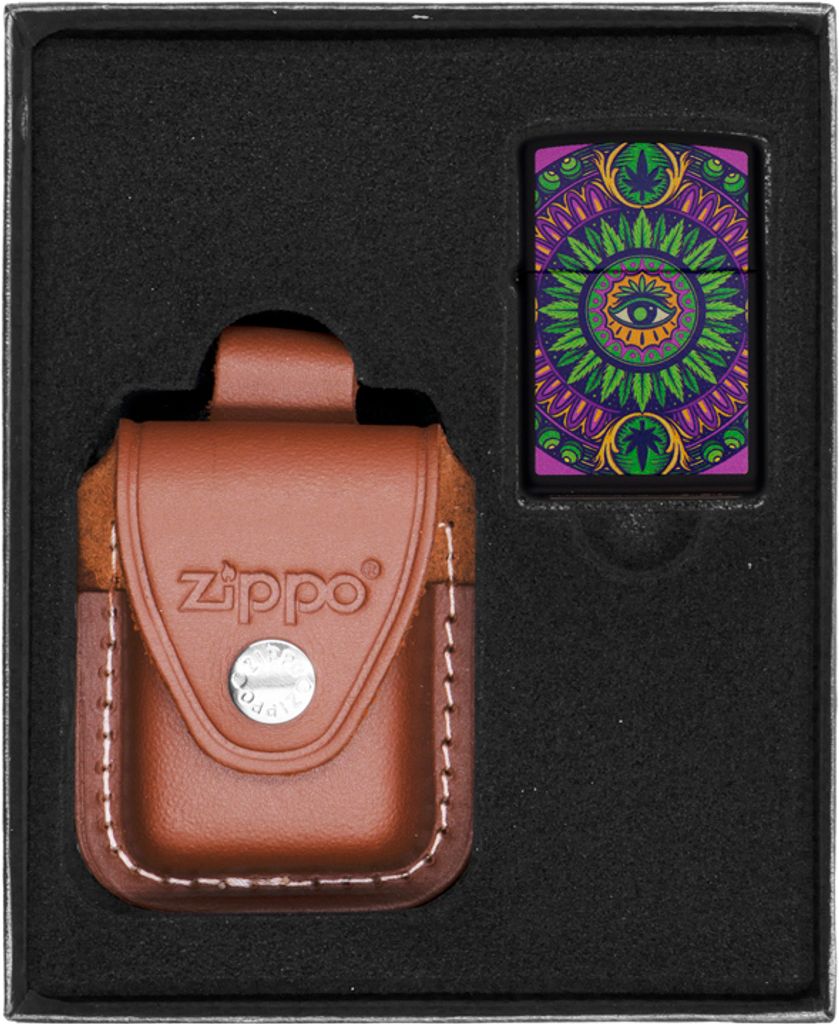 Feuerzeug-Set ZIPPO CANNABIS PATTERN Geschenk No4