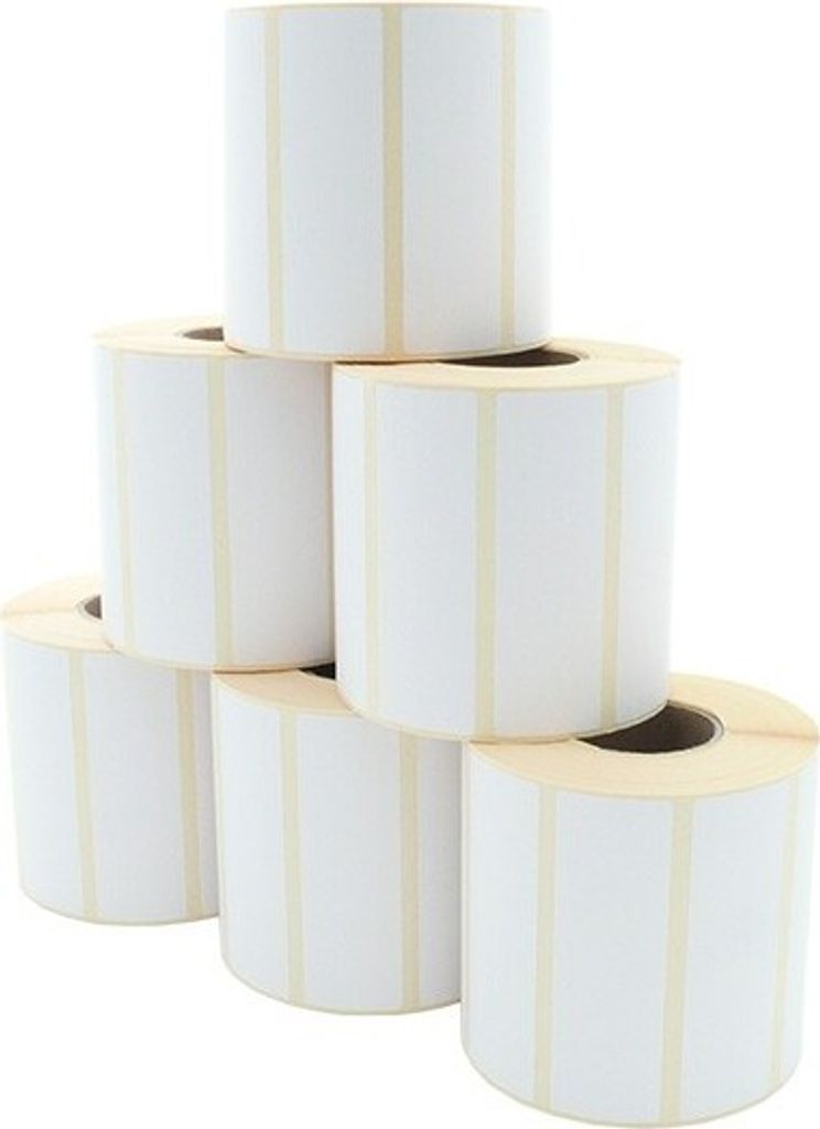 Etikettenrolle - Thermotransfer, 90 x 29mm, D96mm, Kern 40, 1300 Etiketten/Rolle, permanent, **perforiert**, aussen gewickelt, 12 Roolen/VPE