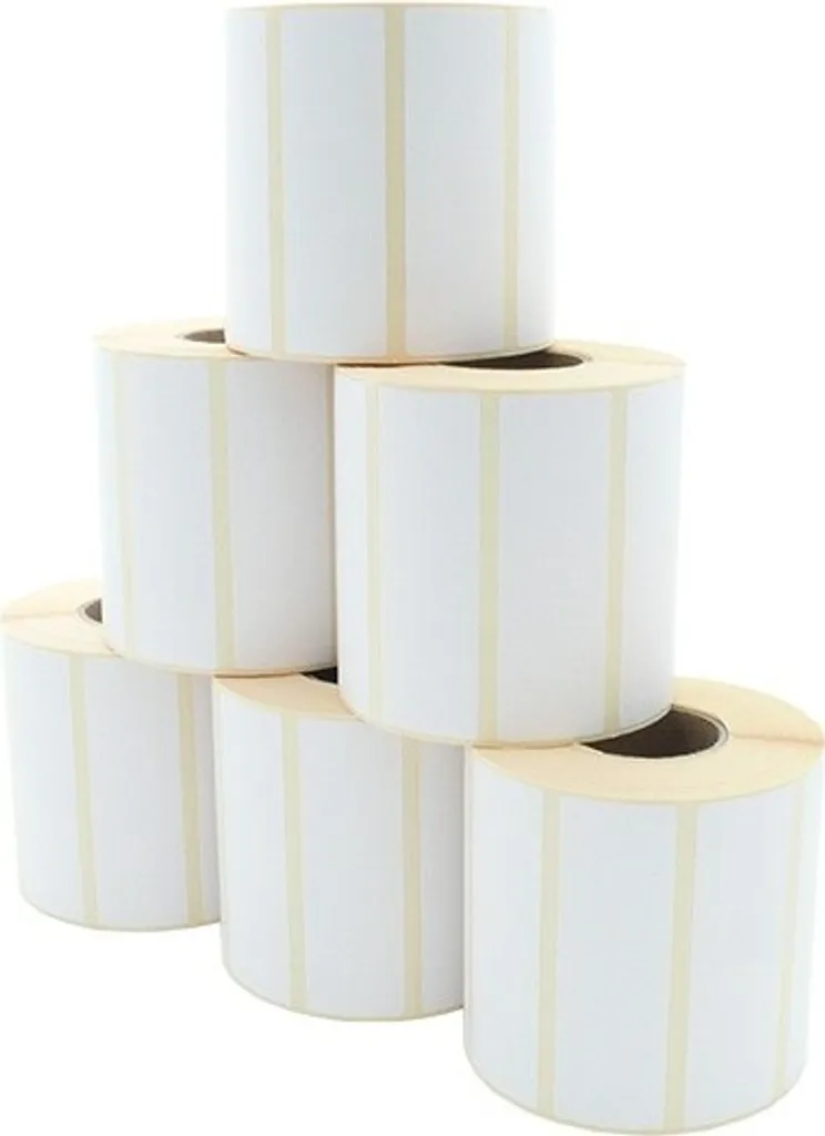 Lot de 12 rouleaux étiquettes adhésives permanentes 90x29mm perforé