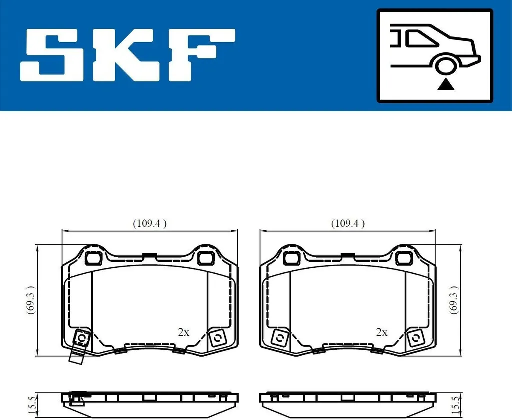Jeu de Plaquettes de Frein Arrière pour HYUNDAI GENESIS Coupe - SKF VKBP