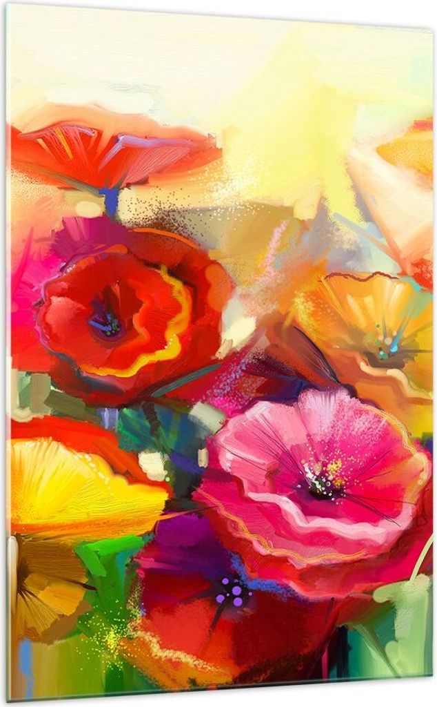 Bilder auf glas - Einteilig - Blumen Frühling Flora Garten - 70x100cm - Glasbilder - Wandbilder - Bilder - Wanddekoration aus Glas - Glas Bilder -...