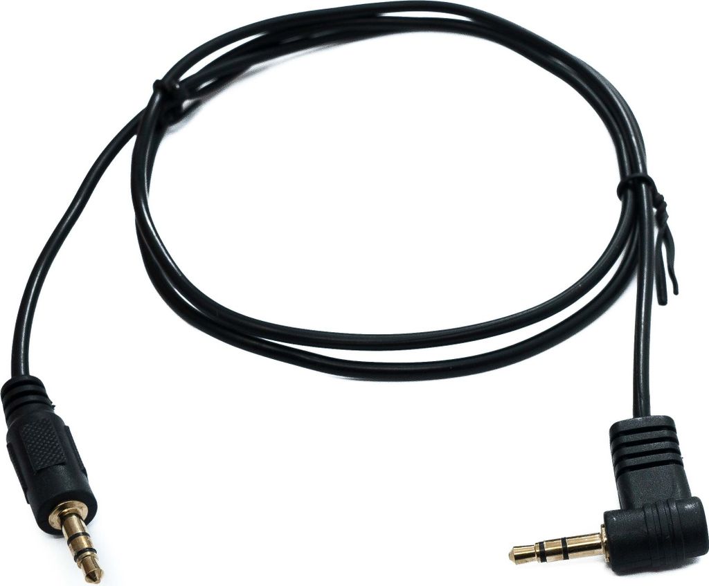 SYSTEM-S Audio Klinke Kabel 100 cm 3,5 mm TRS Stecker zu Stecker Winkel AUX Schwarz