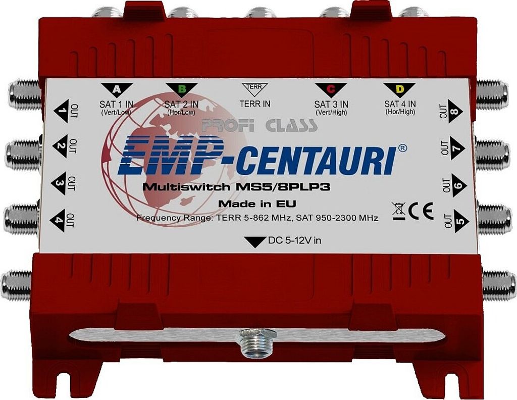 EMP Centauri Profi-Line Multischalter MS 5/8 PLP-3 Stromlos für 1 Satellit 8 Teilnehmer