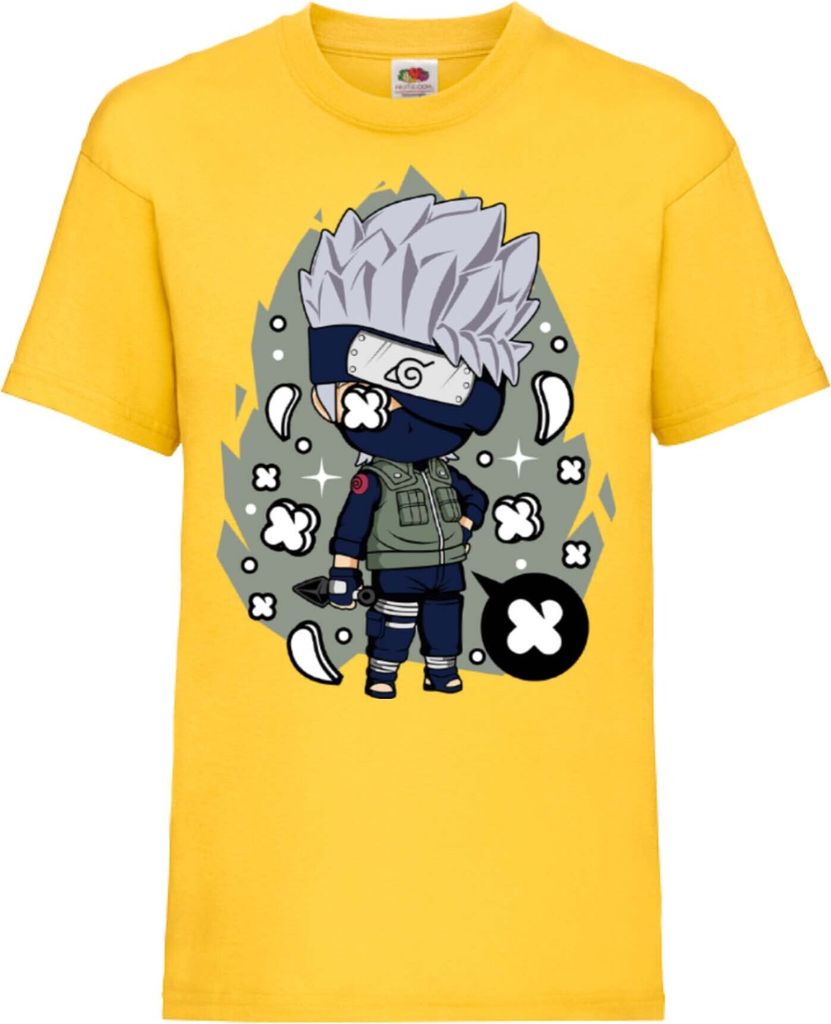 Kinder T-Shirt Naruto Kakashi 01 Hatake, 5-6 Jahr - 116 / Gelb