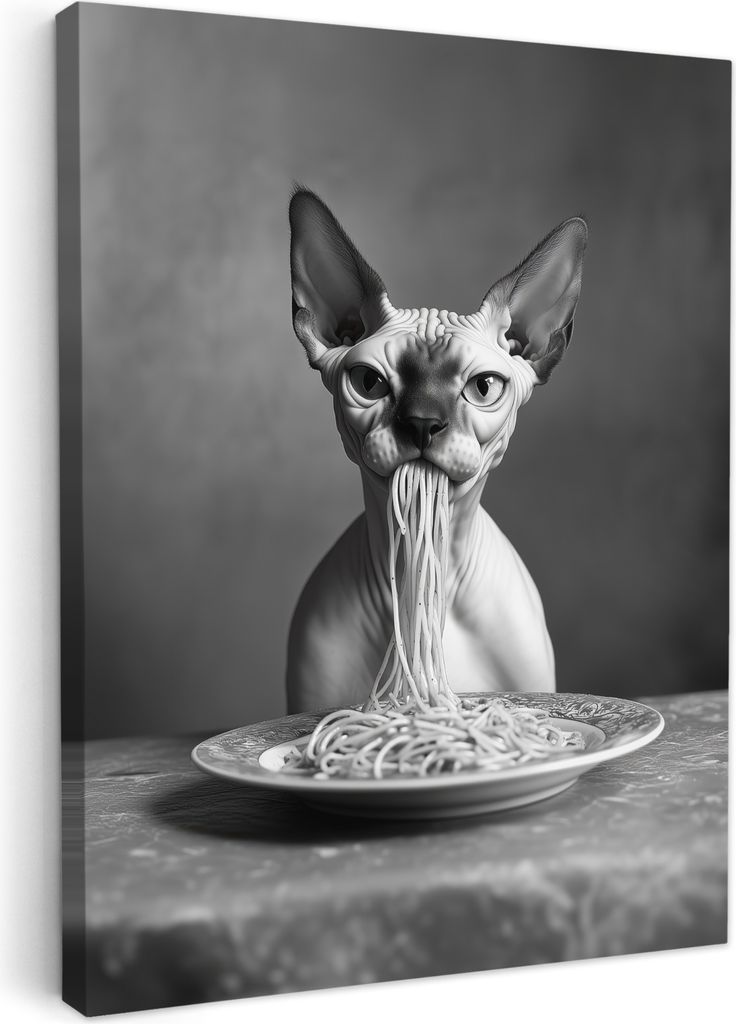 Leinwand Bilder 30x40 cm - Tiere, Komisch - Sphynx - Katze, Wandbilder, Wanddeko Wohnzimmer, Bild