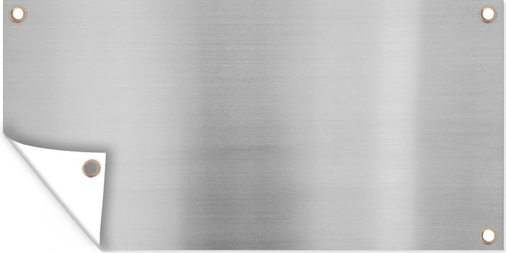 MuchoWow 160x80 cm Outdoor-Poster Gartendeko Sichtschutz Garten Poster für den Garten Metalldruck - Silber - Linie
