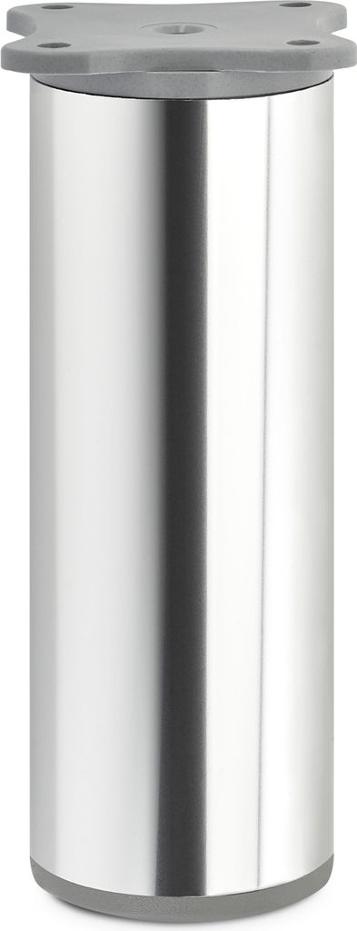 4 Stück Möbelfüße Echo 120 mm (+ 10 mm) Ø 40 mm Chrom poliert höhenverstellbare Schrankbeine aus Aluminium Sotech