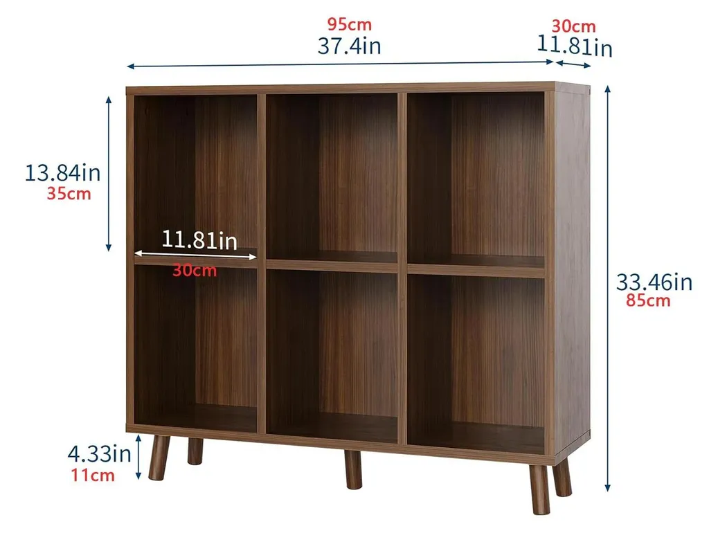 Bibliothèque bois rustique - Solution de rangement 6 cases gain de place - 3
