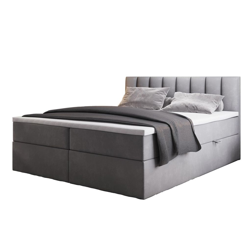 TRADA Lit Boxspring 140x200 Palermo avec sommiers à lattes Image du produit 