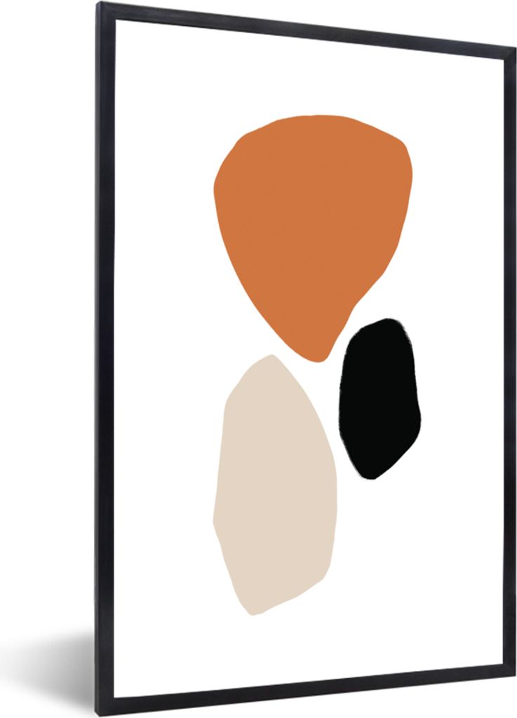 MuchoWow Gerahmtes Poster Abstrakt - Minimalismus - Design 20x30 cm - Poster mit Schwarzem Bilderrahmen Wandposter Rahmen Foto Bilder - Drucken -...