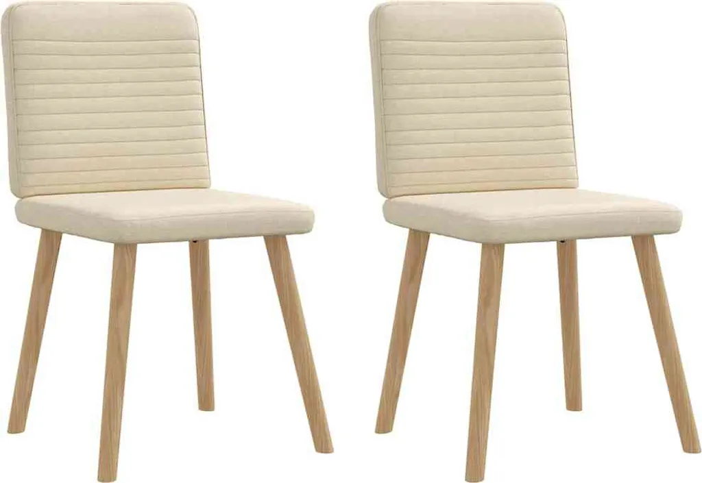 Set 2 Sedie Minimal Crema - Tessuto Morbido Design Scandinavo