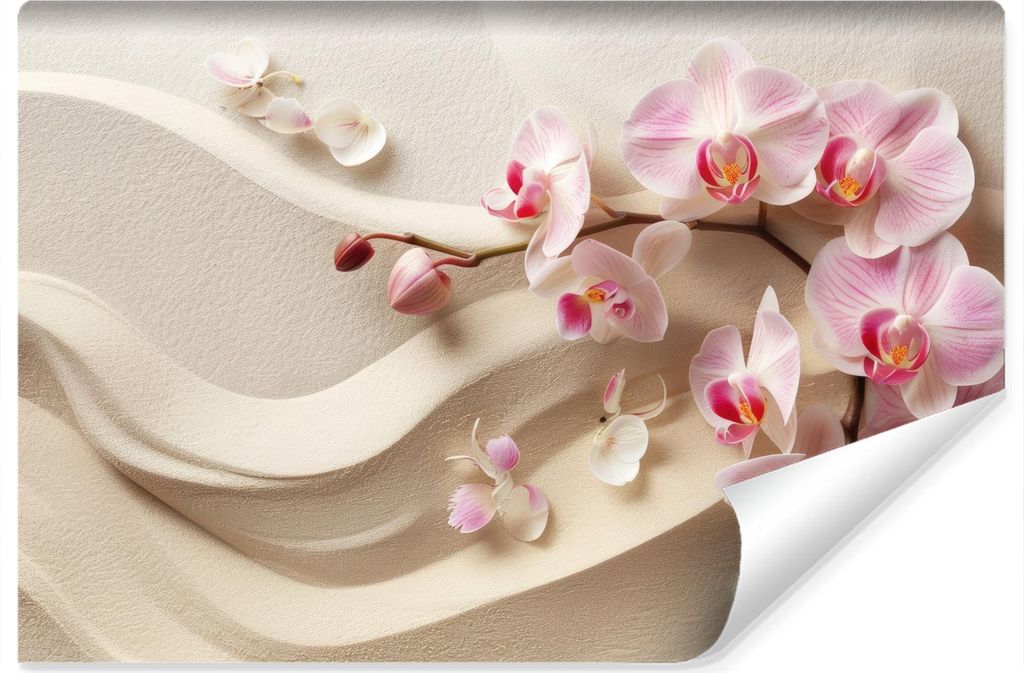 Muralo Vlies Fototapete Orchideen BLUMEN 3D Br. 368 cm x Hö. 254 cm Wandtapete für Esszimmer Schönheitssalon