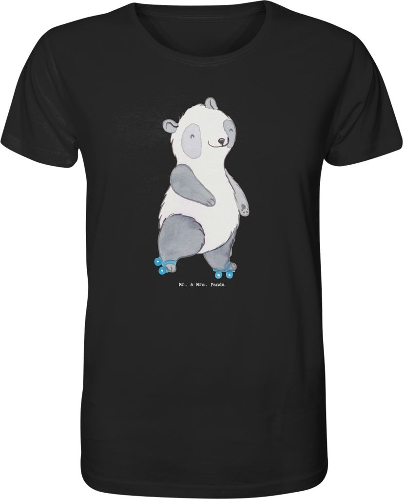 Mr. & Mrs. Panda Baumwoll-T-Shirt Panda Inliner fahren Größe XL - Schwarz - Geschenk, Inlinern, Fun Shirt, herren, männer, Rollschuh, T-Shirt, T...