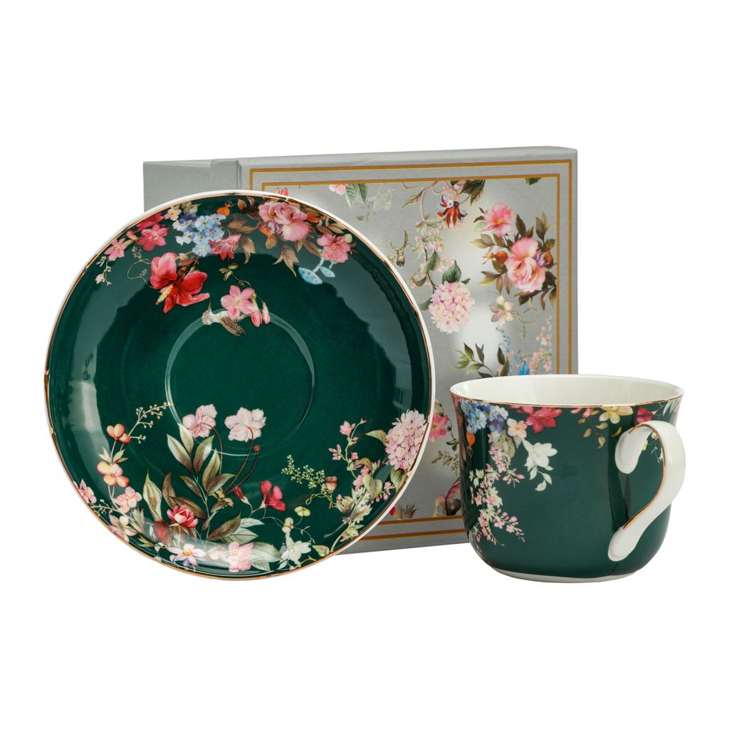 Tasse Becher Porzellan Kaffeetasse Teetasse mit Untertasse Produktbild 