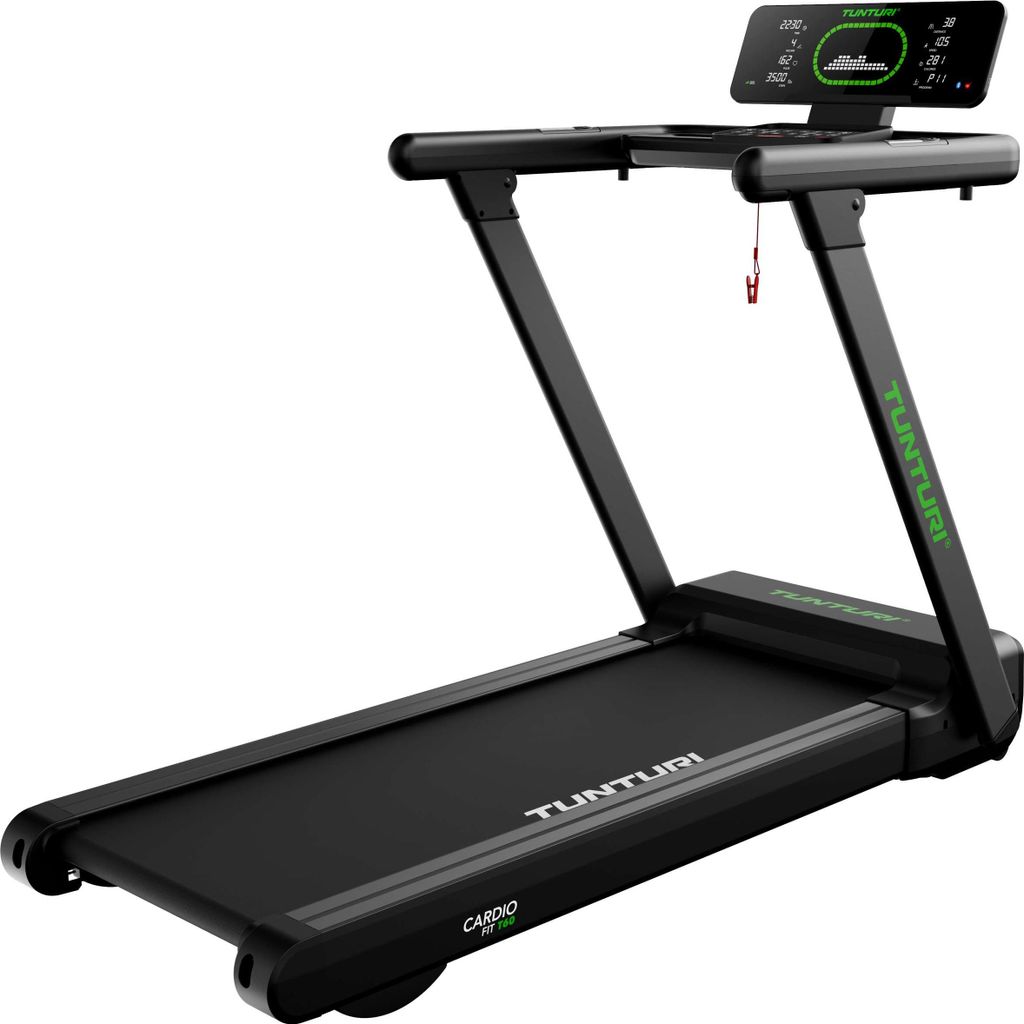 Tunturi Cardio Fit T60 Laufband - Walking Pad - 44 Programme - Klappbar - Kompakt - 0,8 bis 18,0 km/h - Fitnessgerät für Zuhause