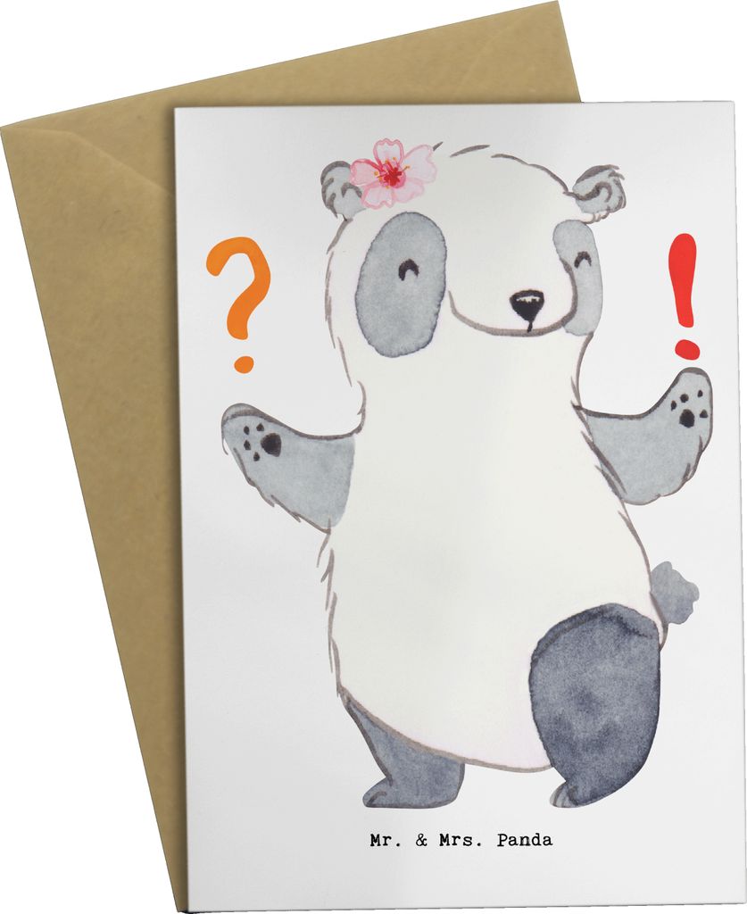 Mr. & Mrs. Panda Grußkarte Beraterin Herz - Weiß - Geschenk, Hilfe, Schlau, weihnachtskarten, IT Beratung, Eröffnung, hochzeitskarten, Klappkart...