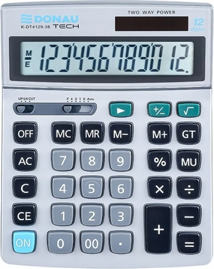 Calcolatrice Professionale 12 Cifre Donau Tech K-DT4129 Argento