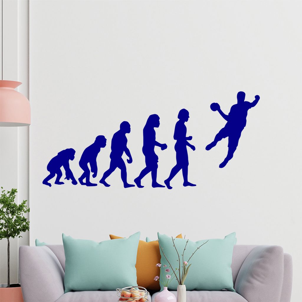 KIWISTAR Evolution - Handball Ballsport Verein Olympia Wandtattoo in 6 Größen - Wandaufkleber Wall Sticker - Dekoration, Küche, Wohnzimmer, Schl...