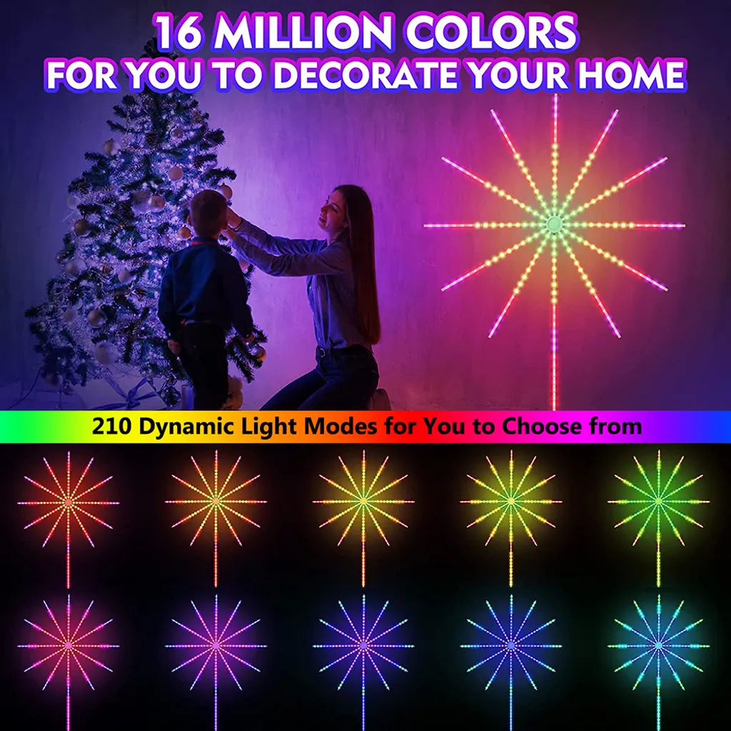 Ruban LED Feu d'Artifice 100cm Bluetooth avec Musique Sync et USB - 3