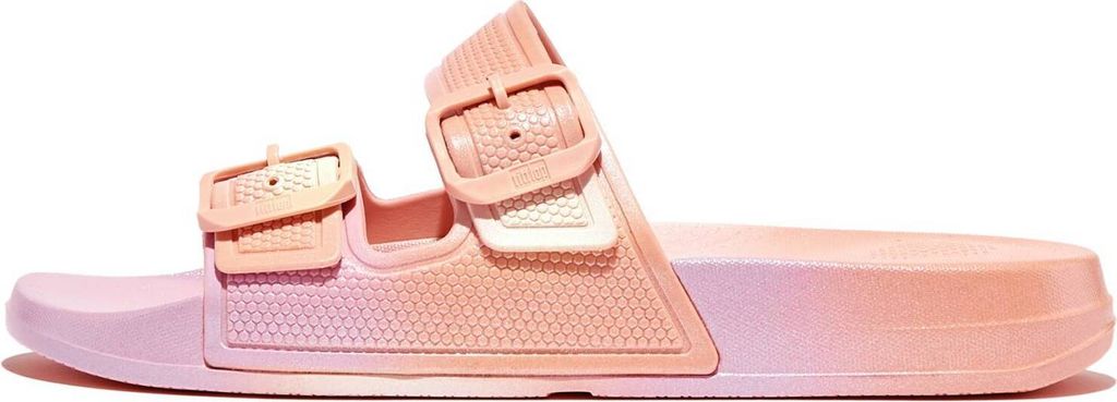 FitFlop Iqushion 2 Bar Buckle Slide Urban White Iridescent Größe EU 42