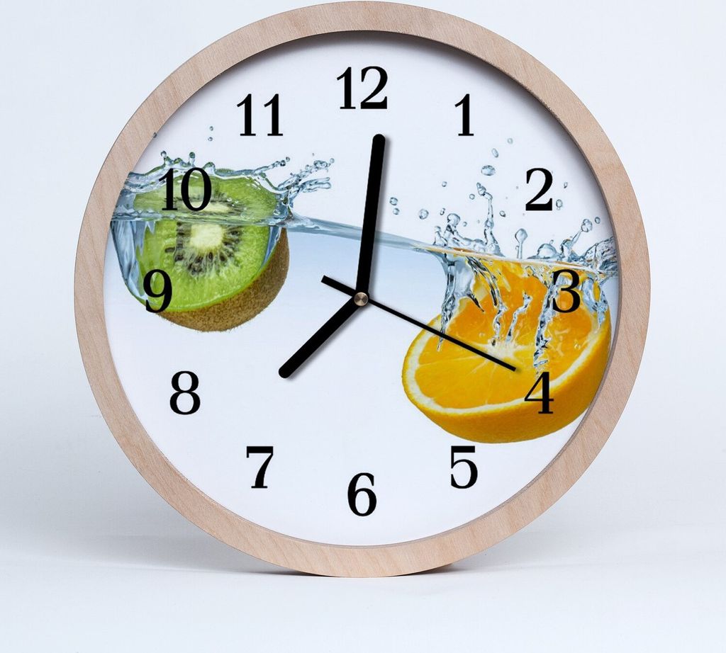 Holzuhr 30fi cm wanduhr - Orangen Kiwi-Frucht